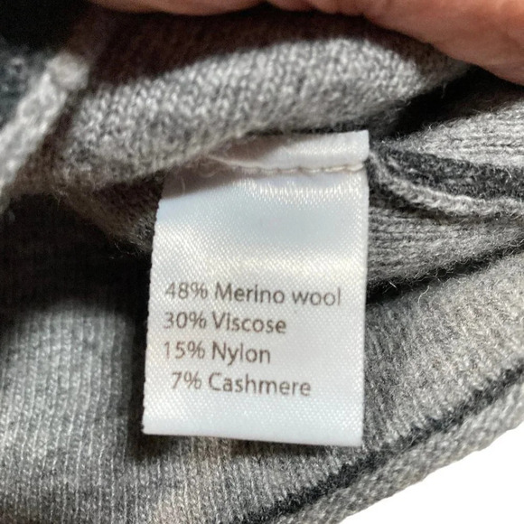 Benedetta B Long Gray Cardigan, Merino Wool Cashmere Blend, Made in Italy, Small - Picture 4 of 8